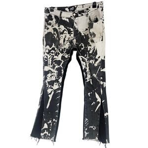 Visuals by Jada Black & White Slim Flare Mens Stretch Jeans 36 Streetwear 3755